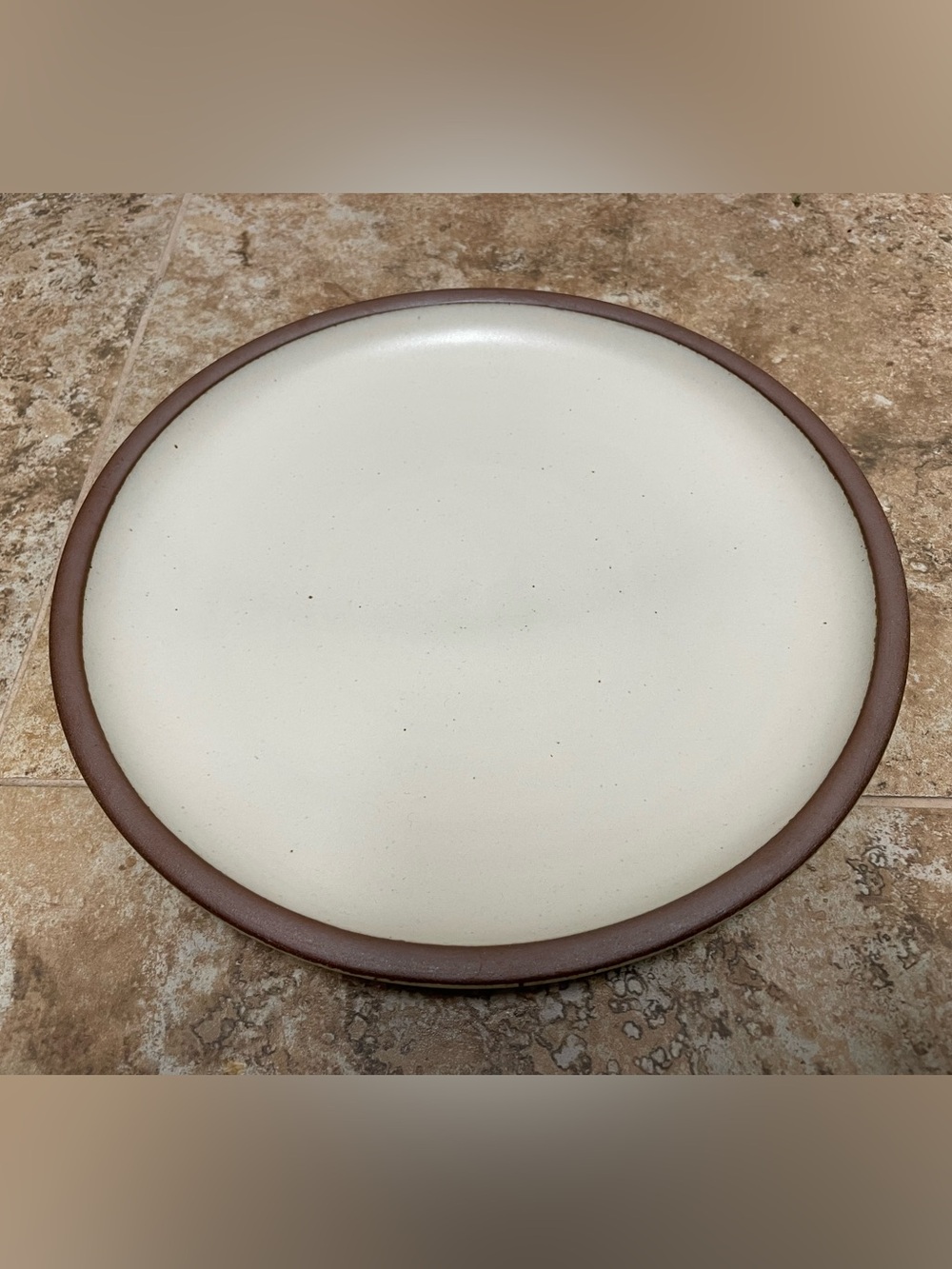 East Fork pottery dinner plate in panna cotta glaze color, 10.5”